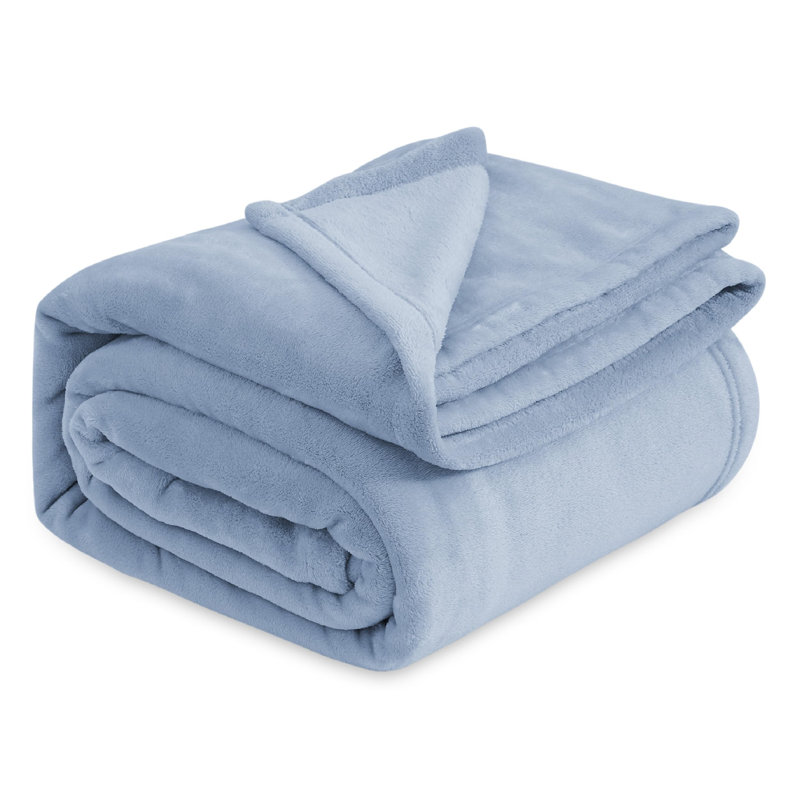 Couvertures douillettes et douillettes pour lit, canapé, canapé, voyage, camping, Bleu clair, L 90 po x L 90 po