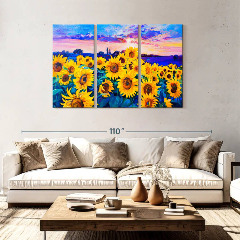 Acrylique floral Alvord, H 48 po x l 74 po