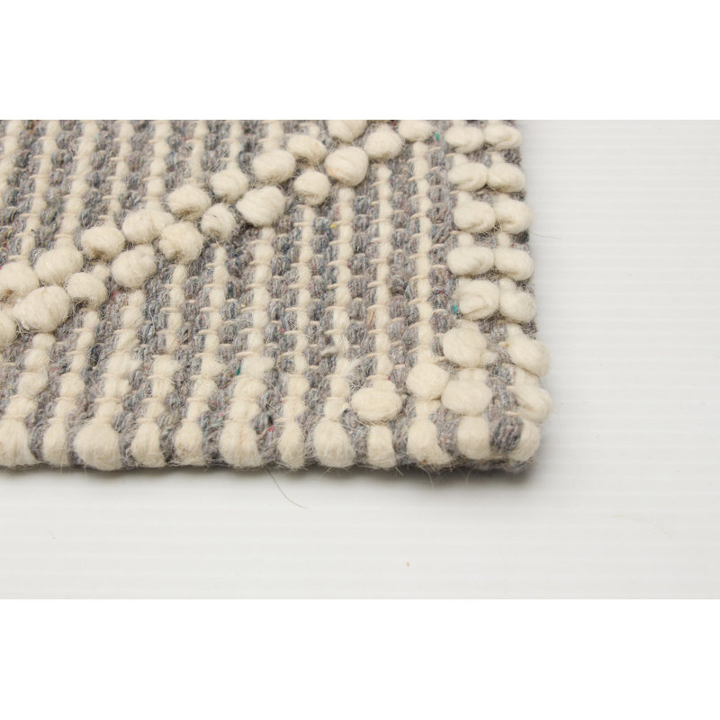 Tapis unique en laine de nouvel âge rectangulaire gris 5 pi x 8 pi Dequantae