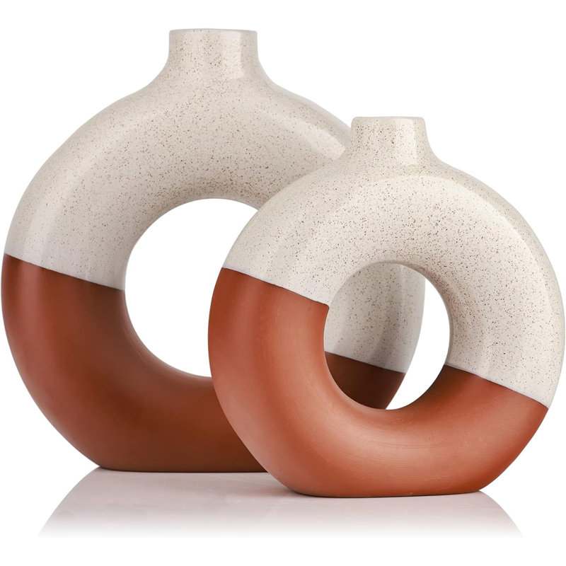 Clay Vase Decorated With Donuts