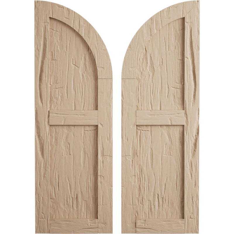 Timberthane deux panneaux plats égaux avec quarts de rideaux en faux arche (par paire), H 68 po, L 12 po