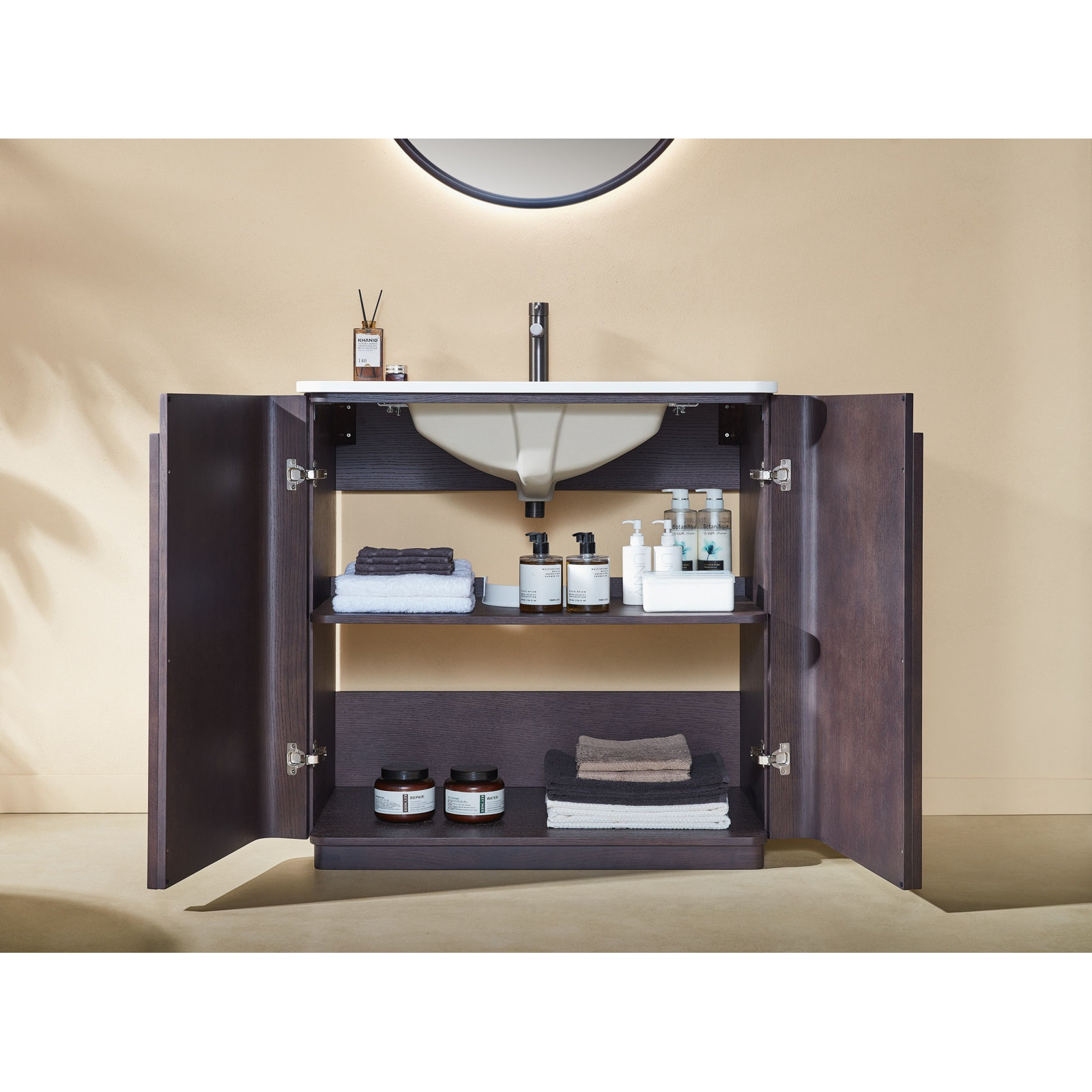 Greely 36" Oak Single Bathroom Vanity, Espresso Oak