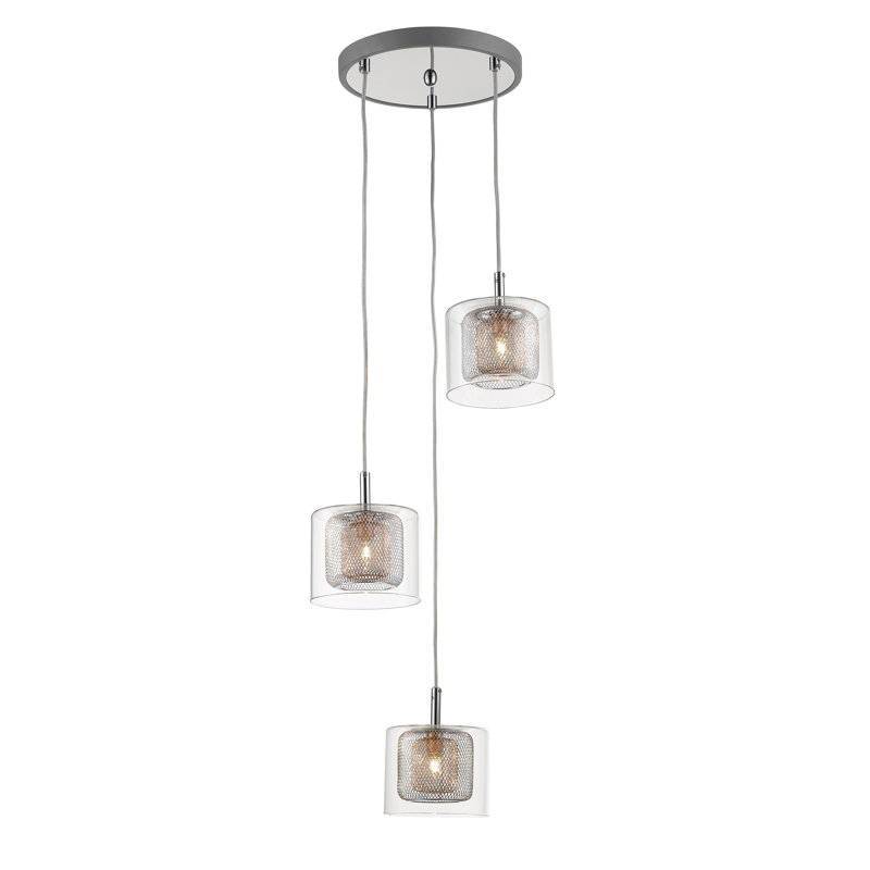 Kettering 3 - Light Glass/Metal Cluster Pendant