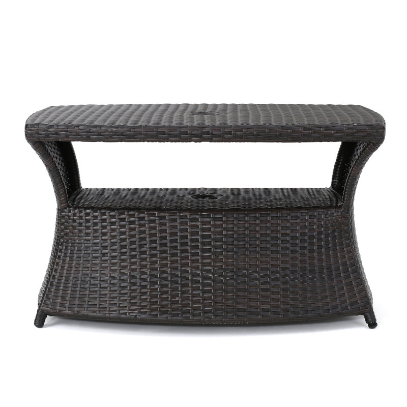 Berkeley Chaise Lounge Side Table, Brown Multi