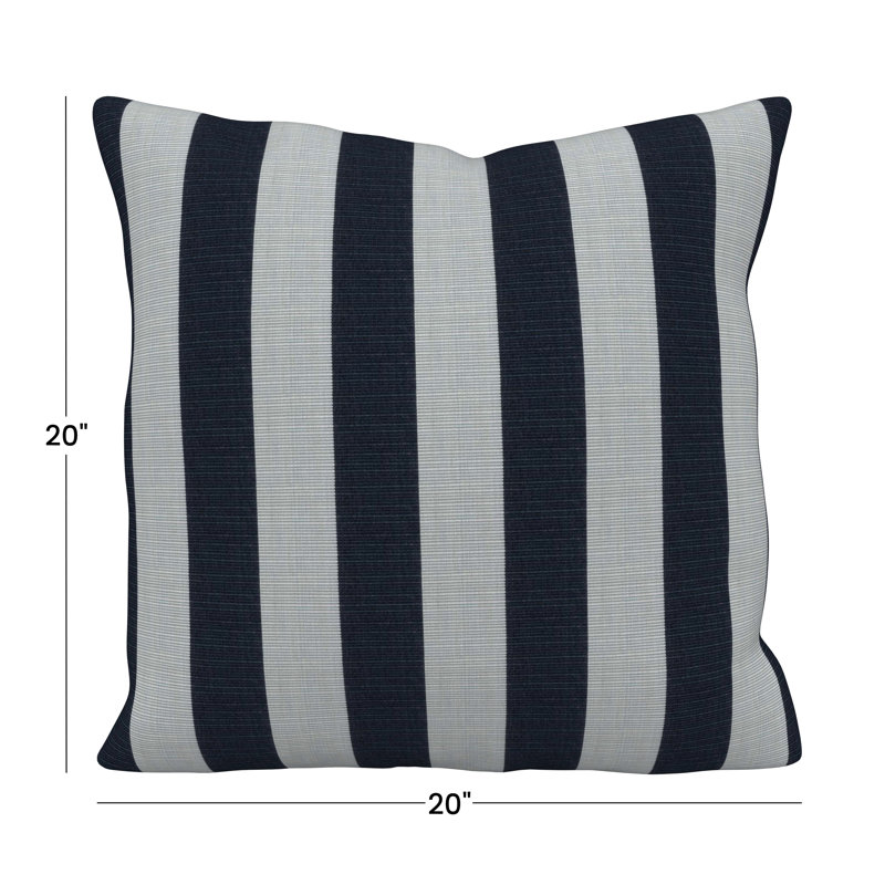Coussin décoratif intérieur / extérieur Lani Sunbrella®, Sunbrella - Brume expressive rayée, Carré 20 po