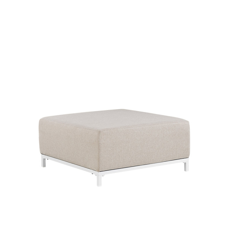 Brayfield Upholstered Outdoor Ottoman, Beige