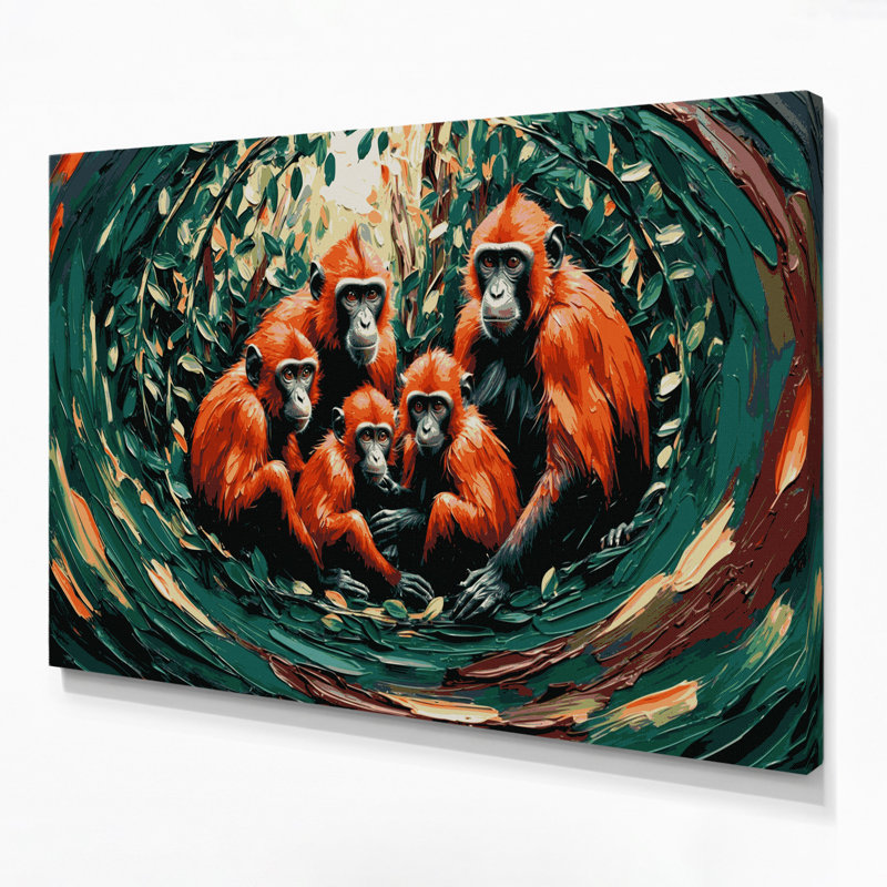 Art animalier sur toile brun, H 11 po x l 14 po