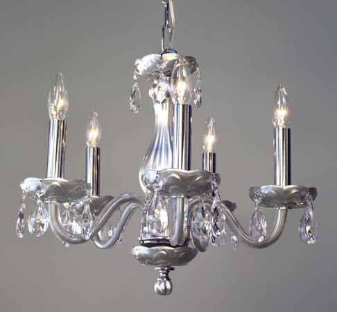 Lustree 5 lumières façon bougie/classique Fairweather, Peint argent, Crystalique-Plus