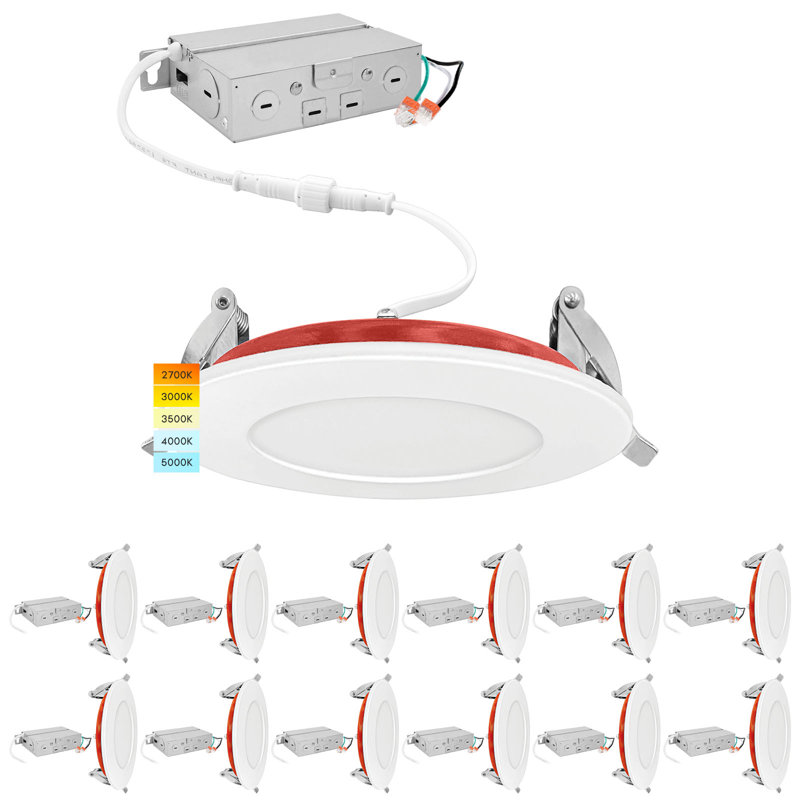3.74'' Selectable Color Temperature Dimmable Air-Tight IC Rated LED Canless Recessed Lighting Kit