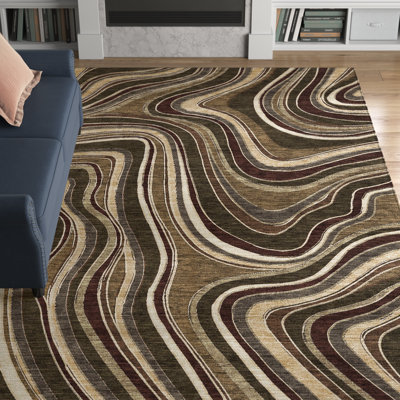 Tapis intérieur / extérieur en polyester tissé à la machine Lamanna