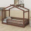 Structure de lit en bois avec clôture-1457319808