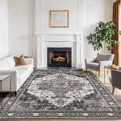 Oriental Machine Printed Area Rug