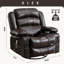 39,76 po W Fauteuil inclinable en cuir avec bascule, télécommande, capitonné et rangement-1820789286