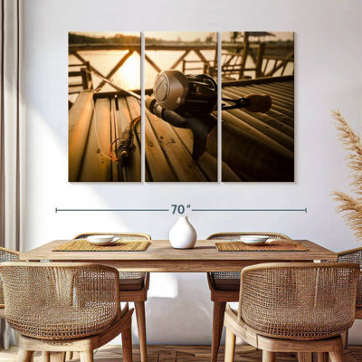 «Bass Fishing Set», 3 pièces sur toile