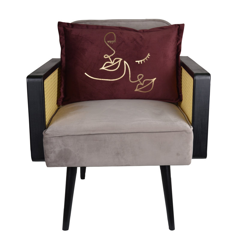 Arlyn Upholstered Armchair, Black, Black/Yellow, Beige