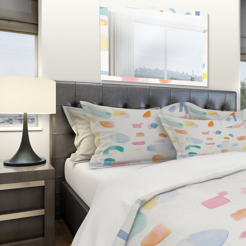 Joy Geometric Simple - Ensemble de housse de couette moderne Mid-Century - Microfibre de polyester