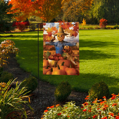 Automne drapeau de jardin moisson épouvantail