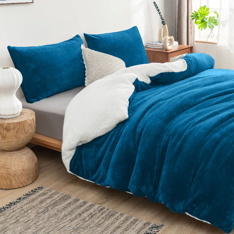 Joyan Extra Soft Sherpa Fleece Dual Sided Blanket, Double, Teal