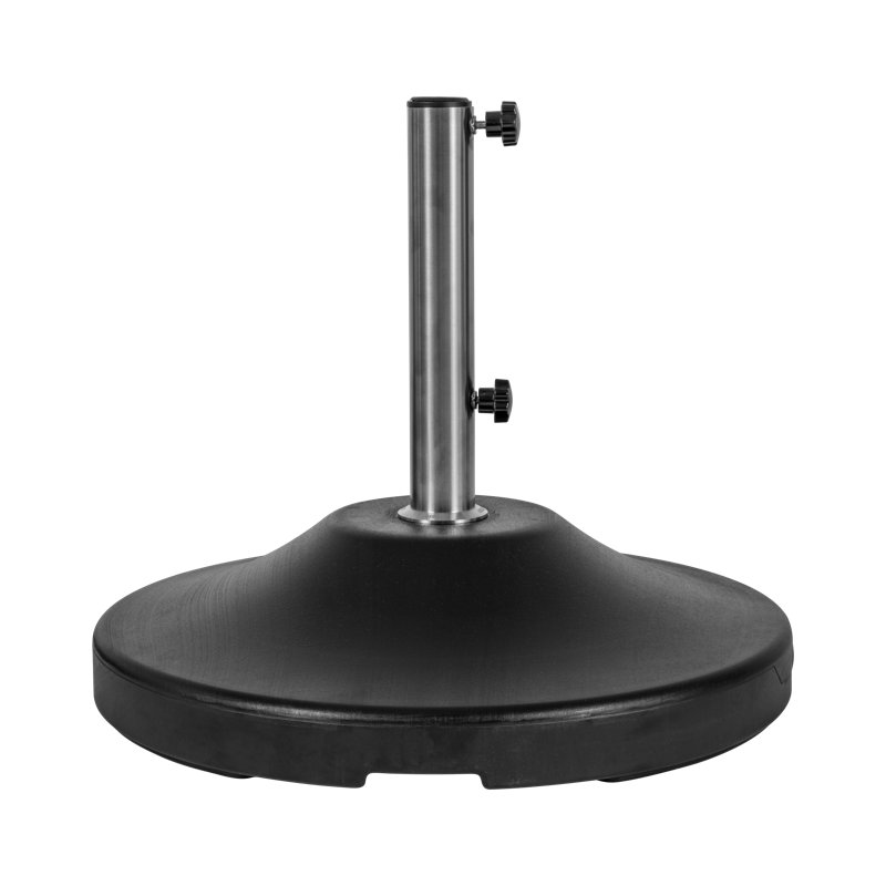Heavy Duty Black Stainless Steel Fillable Umbrella Base with Wheels