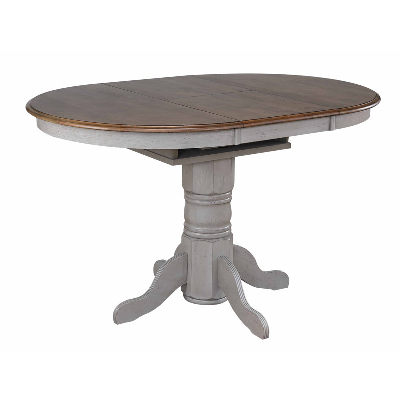 Country Grove Extendable Round Solid Wood Base Dining Table