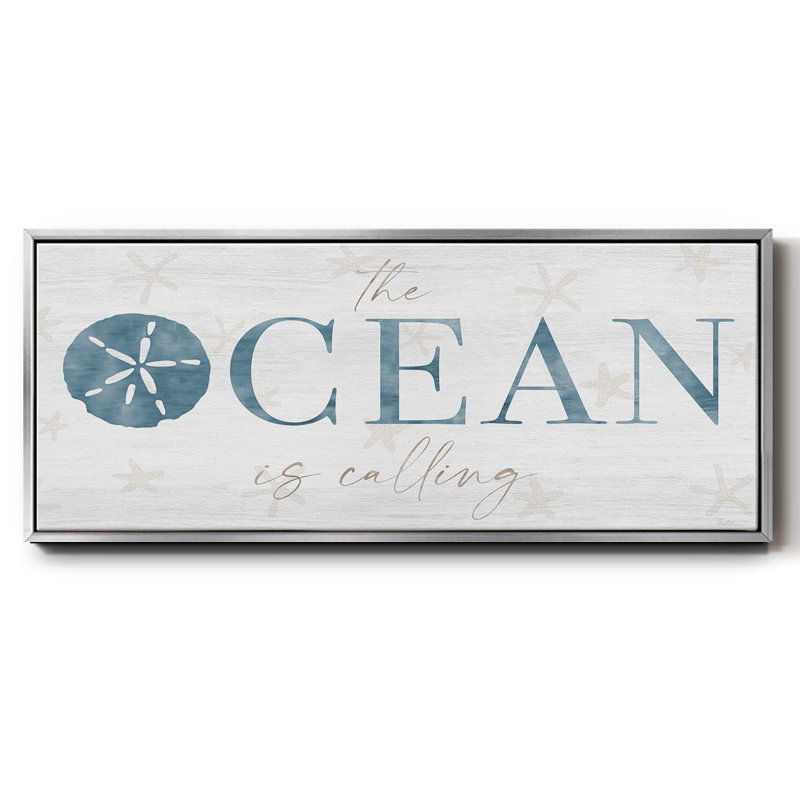 The Ocean- Framed Canvas, 12" H x 30" W