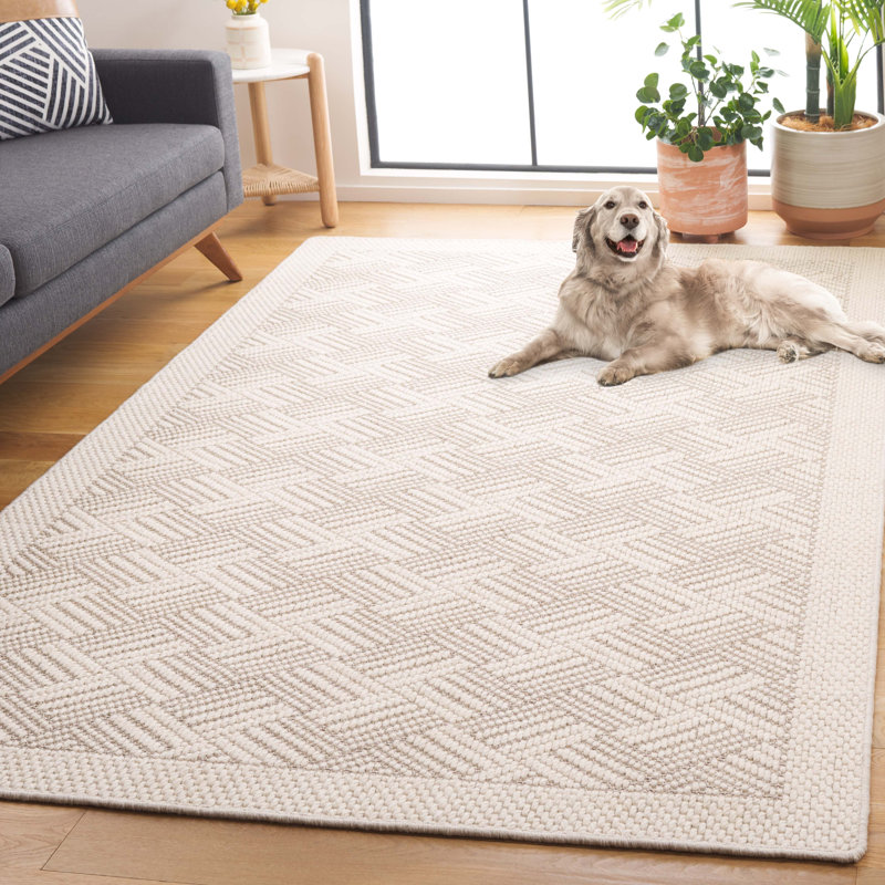 Karlia Beach Wool & Sisal Geometric Rug, Rectangle 5' x 8'