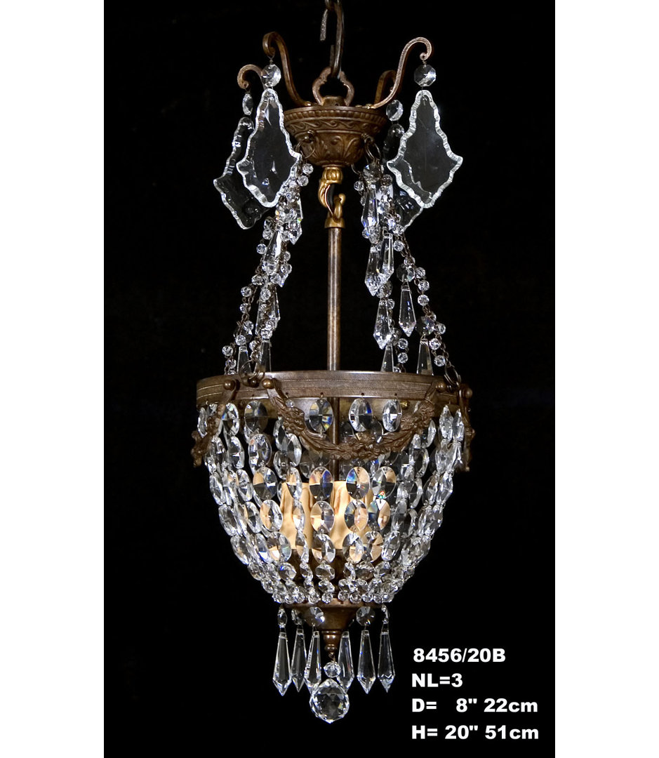 Cowie 3-Light Crystal Chandelier
