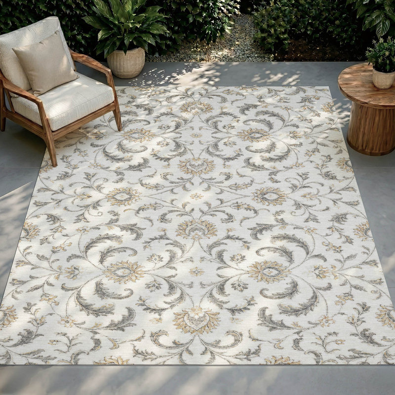 Tapis Chantille ACN3078 Global, lavable à la machine, intérieur/extérieur, Ivory, 3 pi x 5 pi