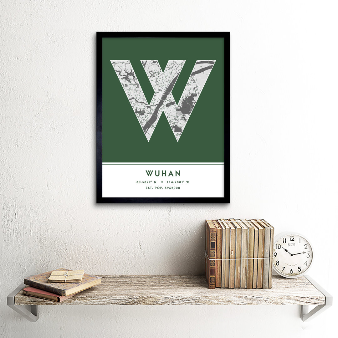 Wuhan China City Map - Picture Frame Typography
