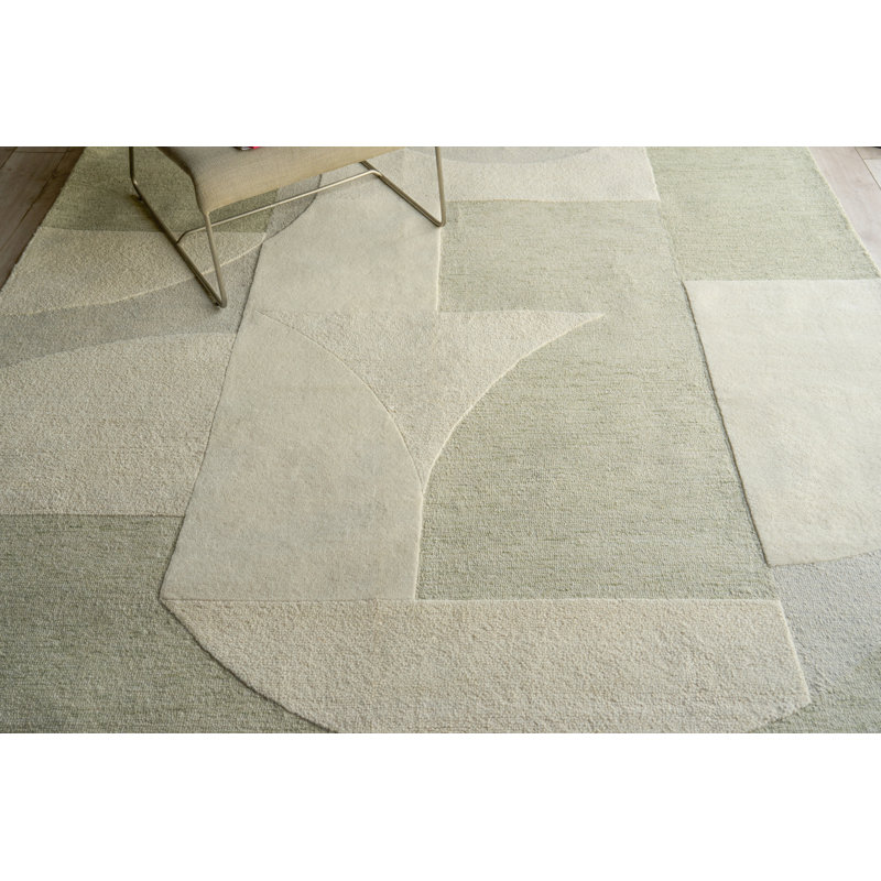 Armandi Hand Tufted New Zealand Wool Green/Ivory Area Rug, 8'X10'