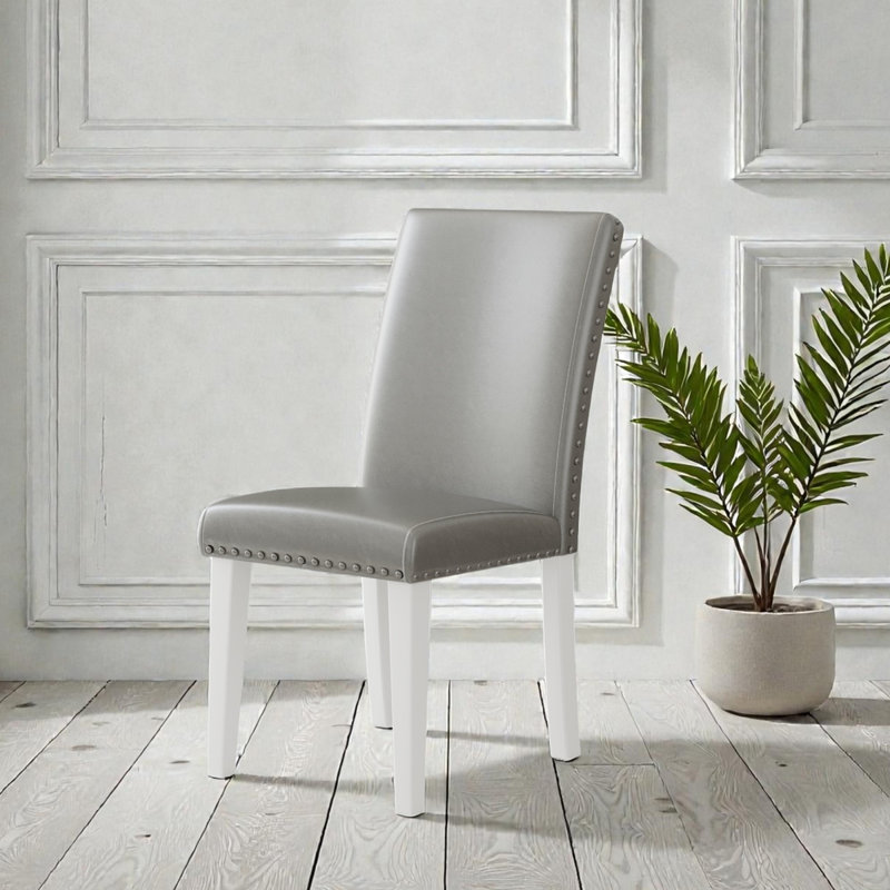 Chaise de salle à manger rembourrée (ensemble-2), Gris