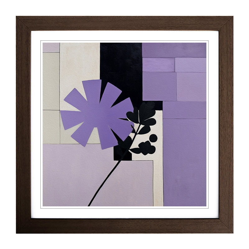 Lavender Flower Suprematism - Framed Print