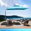 ° Parasol en aluminium pour les espaces extérieurs, bleu lac