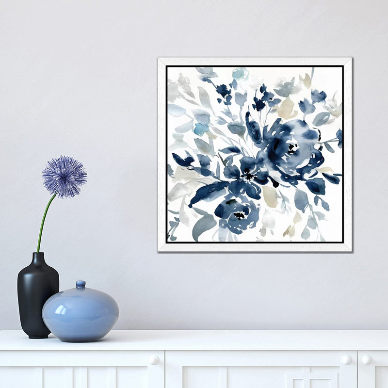 Indigo Garden I by Carol Robinson - Print on Canvas, 66.04 cm H x 66.04 cm W, White Framed