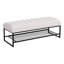 Banc rembourré polyvalent en sherpa avec tablette en métal, idéal pour la chambre à coucher, le salon et le vestibule