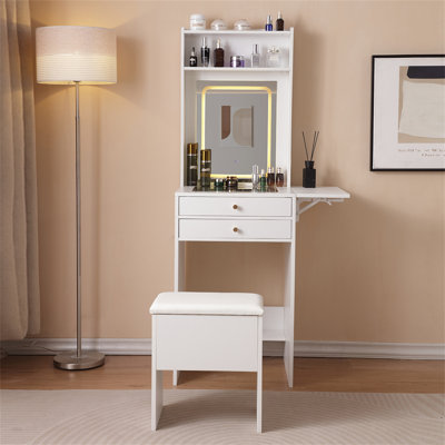 Bureau de coiffeuse avec miroir lumineux