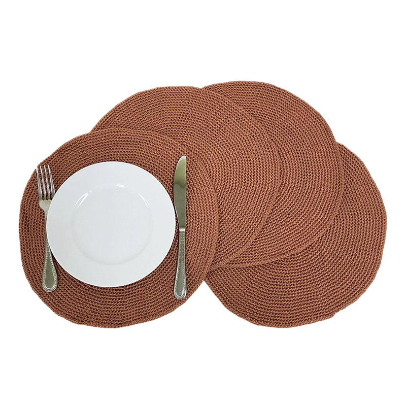 Polypropylene Plastic Round Placemat, Brown