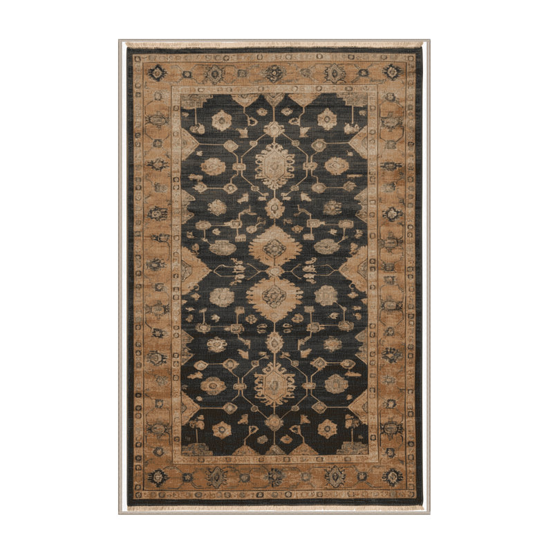 Tapis brun lavable à la machine, Rectangle 5 pi x 7 pi