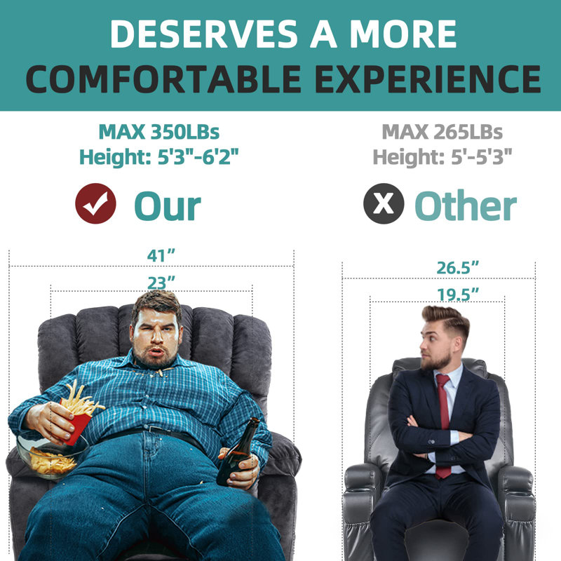 Heated Massage Chair, Gray Velvet