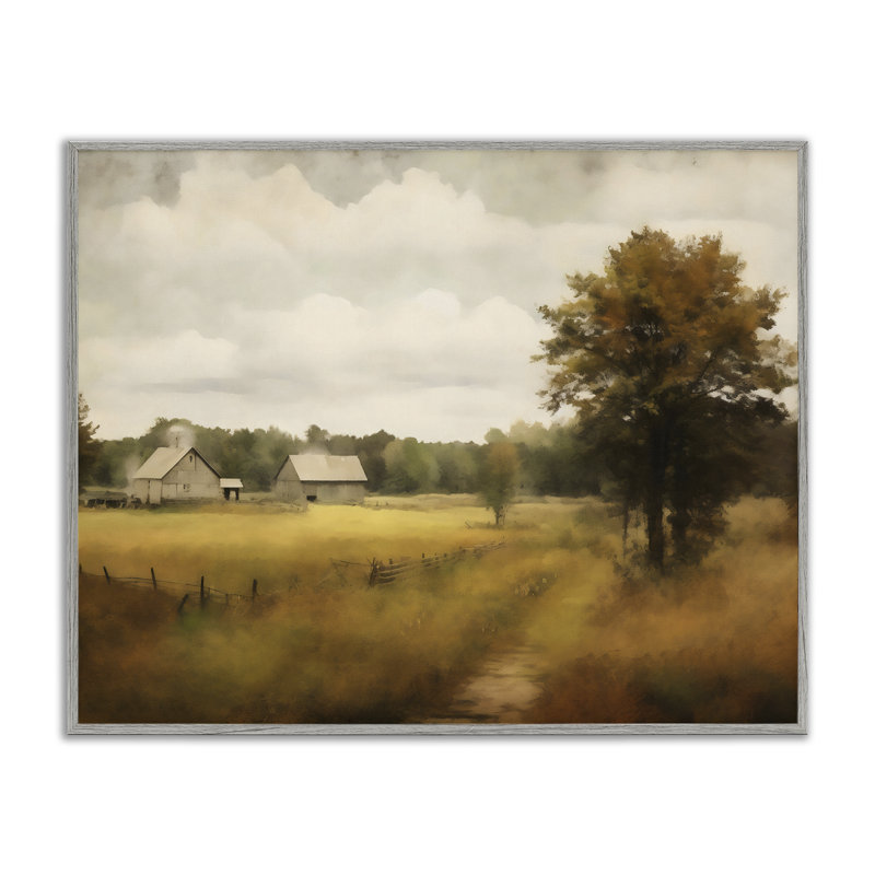 Giclée encadrée Old Country, Estampe numérique Farmhouse, H 16 po x l 20 po
