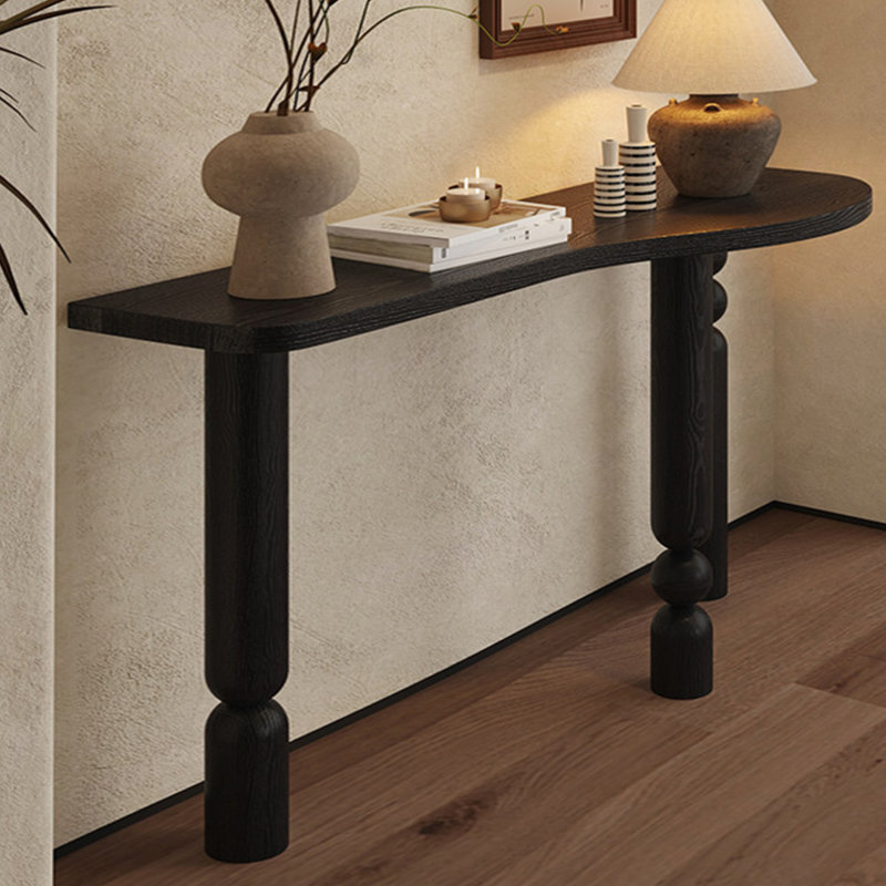 Retro Nut-Brown Solid Wood Console Table, 51.18