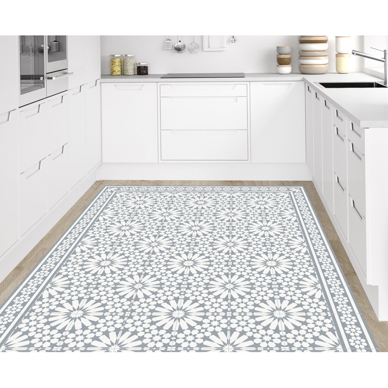 Abdiraxman Vinyl Machine Printed Area Rug, Rectangle 4'4.4" x 6'6.7"