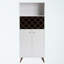 Armoire de bar Reedley moderne de style Mid-Century blanc avec porte-bouteilles, H 65,99 po x l 27,80 po x P 13,24 po-683298333