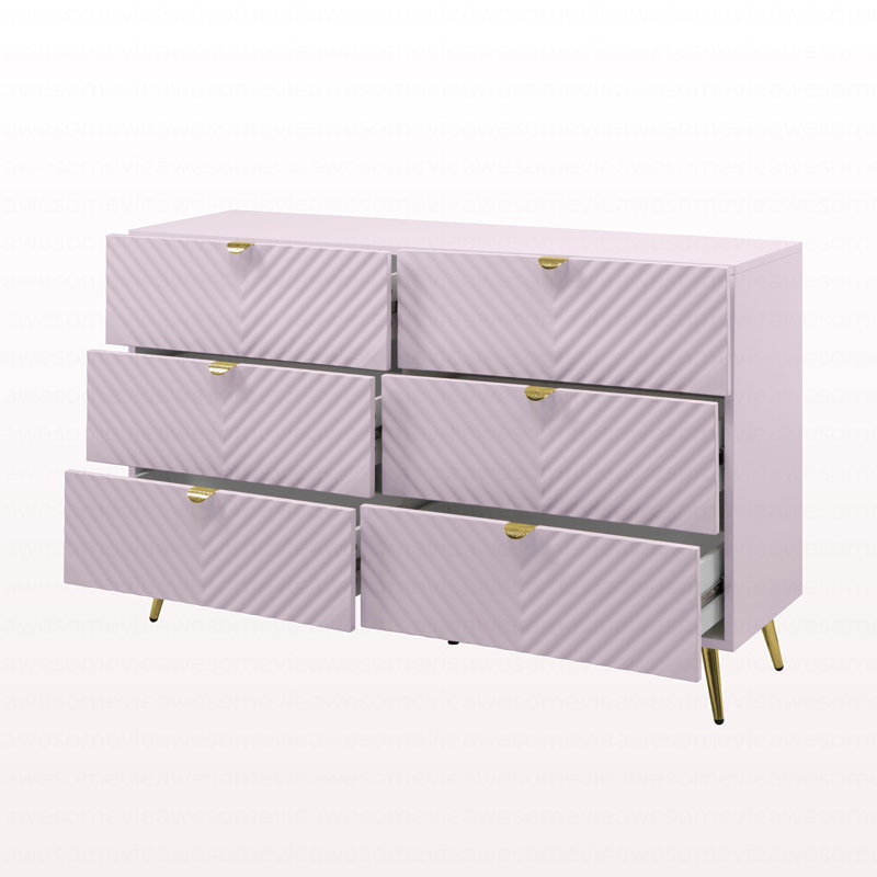 Commode rose à finition ultrabrillante