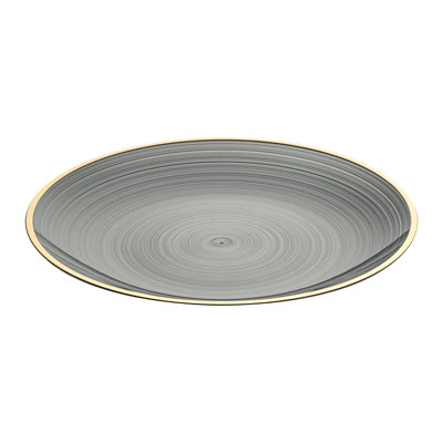 Restaurantware Plastic Plates 100 Pack of 7.13 Inch Plastic Party Plates Gold-Rim Design Round Elegant Table Setting Dinnerware