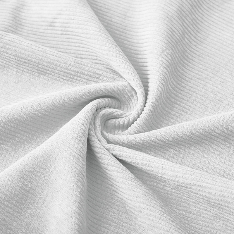 Striped Square Scatter Crushed Velvet Cushion Cover (Set of 4), White