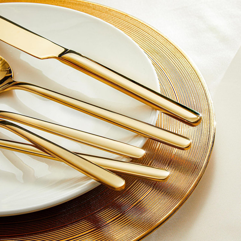 Gold Silverware Set, 40 Piece Flatware