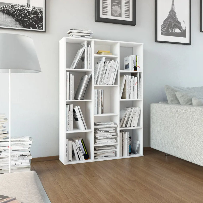 Nickens 140cm H x 100cm W Standard Bookcase, White