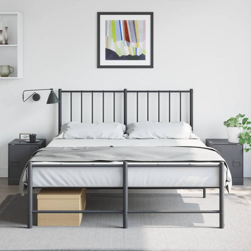 66 34.5cm W Steel Bedside Table, Anthracite, Set of 2