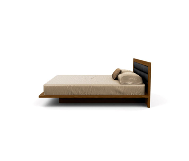 Moduluxe Upholstered Bed, Onyx, King, Natural Walnut